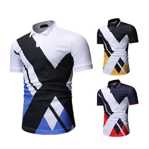 Polo de algodón de calidad superior para hombre, pecho, tres rayas, costura de Color, alta calidad, 100% algodón, polos para hombre - Product Image 5