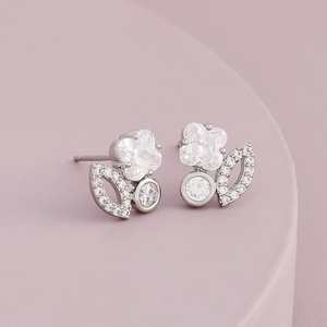 Trendy Classic Ethnic Alloy <b>Earrings</b> 192760 <b>Studs</b> with Flower Tassel Number Shapes Bezel Setting <b>Amber</b> for Party Wedding Gift - Product Image 4