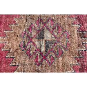 Alfombra Kilim de área grande, color rojo y beige, 2,6x10,6 pies, tejido plano, lana turca con respaldo de látex para pasillo, habitación, pila de felpa rectangular - Product Image 5