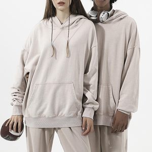 Wholesale Customized Heavyweight Cotton Fleece <b>Acid</b> Washed Unisex <b>Drop</b> Shoulder Full Sleeved Long Length Oversized Winter Hooded - Product Image 6