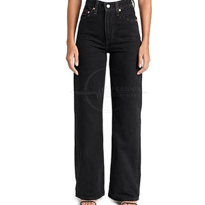 Pantalones vaqueros anchos de talla grande para mujer, hechos en Pakistán, pantalones vaqueros anchos para mujer, pantalones vaqueros anchos de bajo precio, pantalones vaqueros anchos duraderos - Product Image 1