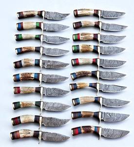 Nordic Forge Industrial Grade Damascus Steel Skinner EDC Fixed Blade <b>Knife</b> Other Handle Brass Bolster Leather Sheath OEM <b>Knife</b> - Product Image 1