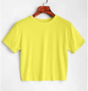 Derniers hauts courts en toile respirants à séchage rapide à manches courtes et col rond décontractés pour femmes de haute qualité tendance toutes saisons - Product Image 6