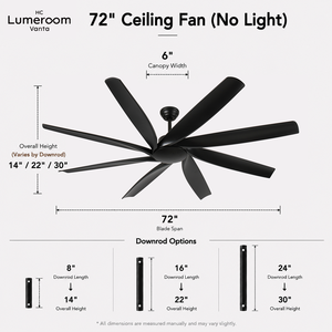 72 Inch Industrial Ceiling <b>Fan</b> with Remote, Large Modern DC Motor <b>Fan</b> for Patio Garage Living Room Indoor Outdoor - Product Image 5
