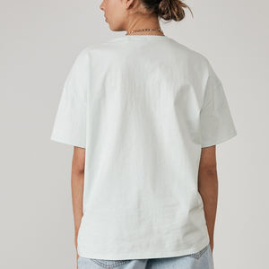 Gramos de gran tamaño con logotipo personalizado en blanco 100% camisetas de algodón orgánico Drop Shoulder Heavyweight camiseta para hombres camisetas de alta calidad - Product Image 3