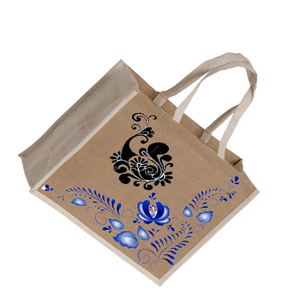 กระเป๋าโท้ทผ้ากระสอบขนาดใหญ่ พร้อมลายพิมพ์ซิลค์สกรีนทันสมัย หูหิ้วแบบถักบุอย่างดี ECO WORLD BAGS ผลิตในตะวันตกเบงกอล อินเดีย - Product Image 2