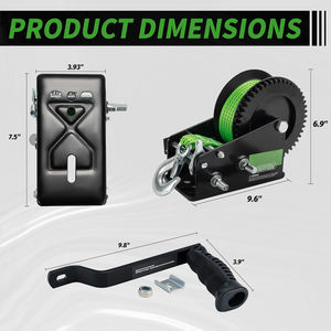 <span class=keywords><strong>Winch</strong></span> Trailer Kapal Tugas Berat AMBITION 3200lbs dengan Tali 32FT, Ratchet 2 Arah, Gear 4:1/8:1, <span class=keywords><strong>Winch</strong></span> Trailer Portabel dengan Engkol Tangan - Product Image 2