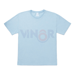 Camiseta de hombre antiarrugas pesada de gran tamaño lavada con ácido con logotipo personalizado 100% algodón tejido liso estilo callejero letra larga sólida - Product Image 6