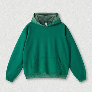 Sweats à capuche d'hiver délavés à l'acide de haute qualité pour hommes Logo personnalisé Conception personnalisée Polaire polyester/coton sur mesure pour adultes - Product Image 1