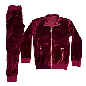 2025 Winter Hooded 100% Cotton Custom Logo Velour Fabric Men's <b>Tracksuits</b> Customized Wholesale with Custom Colors - Product Image 5