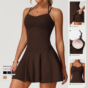 Lanyu Body et combinaison de sport de tennis pour femmes Robe à bretelles Poche anti-course Logo avant Tissu extensible écologique dans les 4 sens - Product Image 2