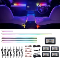 Éclairage d'ambiance automobile 256 couleurs, bande LED universelle en acrylique pour l'intérieur, avec contrôle par application, kit de télécommande Symphony