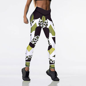 Últimas mallas de entrenamiento de cintura alta hasta el tobillo Push Slim para mujer Impresión digital Tecnología sin costuras al por mayor - Product Image 1