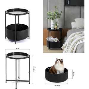 โต๊ะโลหะสองชั้นที่สง่างามการออกแบบที่ใช้งานได้สำหรับตกแต่งหนังสือหรือกาแฟ - Product Image 5