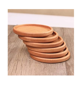 Posavasos Modernos de Madera de Acacia y Juego de Alfombrillas y Protectores Cuadrados de Madera en Blanco, Personalizables, Hechos a Mano, Ecológicos, Estilo Rústico - Product Image 4