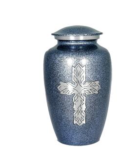 Celtic Cross Engraved Cremation Urn for Human Ashes Adult - Handcrafted Funeral Urn for Ashes - Large (<b>Black</b> <b>Spray</b>) - Product Image 3