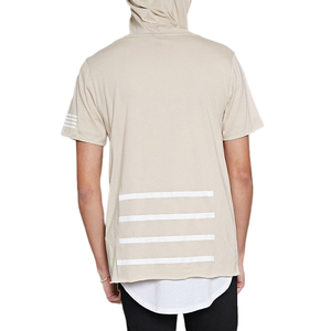 Sudadera Barata Oem, Sudadera Informal para Hombre, Estilo Urbano, Rayas Horizontales Estampadas, Manga Corta, Poliéster, Sudadera Lisa con Capucha - Product Image 2