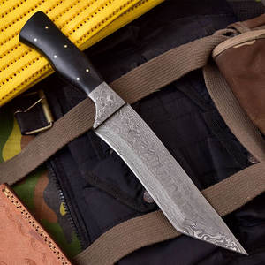 Cuchillo de Supervivencia Tradicional de Acero de Damasco, Hecho a Mano, para Actividades al Aire Libre, Caza, Campismo, con Mango de Madera Maciza - Product Image 2