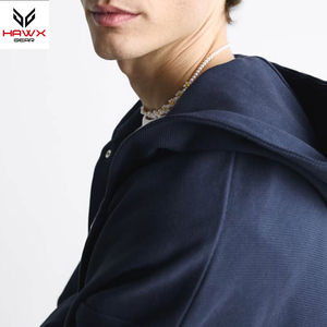 Sweat à capuche bouffant de haute qualité pour homme imprimé de logo personnalisé motif uni tissu polaire d'hiver grande taille vente en ligne - Product Image 3