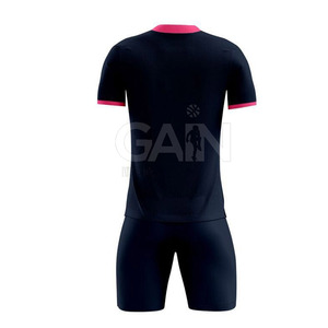 Tenue de football professionnelle à manches courtes, légère, respirante, séchage rapide, 100% polyester, personnalisable - Product Image 2