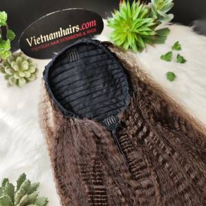 สายรัดผมหางม้าของคนผมแท้เรมี่ชาวเวียดนามยาว20นิ้วทำจากด้ายเส้นใยที่มีสายรัดคู่และมีหลายสี - Product Image 3