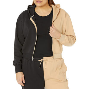 Sweat à capuche personnalisé pour femmes avec fermeture éclair en fausse fourrure Sweat à capuche de saison d'hiver tissé WT Custom French Terry Raw Hem Stringless Cut Printed - Product Image 1