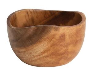 ชามไม้ทำด้วยมือทรงกลมใส่สลัดผลไม้ขนมพาสต้าบ้านไร่แบบชนบทที่กลางโต๊ะตกแต่งด้วยการเสิร์ฟธรรมชาติ - Product Image 3