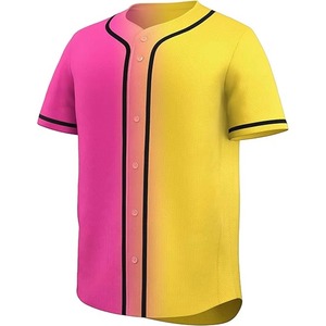 Custom Baseball Jersey Solid Blank Full Button <b>Down</b> Wholesale Classic Quick Dry Breathable 100% Polyester Sports Wear Uniform - Product Image 1