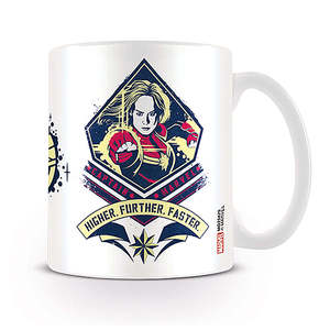 Captain <b>Marvel</b> Novelty Tasse with 'Higher Further Faster' Design for Presents - Product Image 1