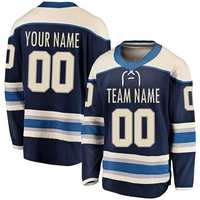 Jersey de hockey sobre hielo de poliéster unisex de alta calidad hecho a medida al por mayor en blanco liso ropa de equipo para hombres características nuevo logotipo nombre
