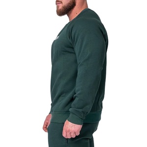 Ropa de entrenamiento para hombres French Terry 100% algodón verde tallas grandes hombres gimnasio cuello redondo sudaderas - Product Image 5