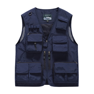 Gilet de pêche pour homme, léger, multi-poches, gilet utilitaire pour la photographie, grande taille, impression personnalisée - Product Image 4
