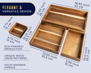 Plateau décoratif moderne en bois résistant à la chaleur-Cadeau Diwali Ensemble de 4 pièces - Product Image 3