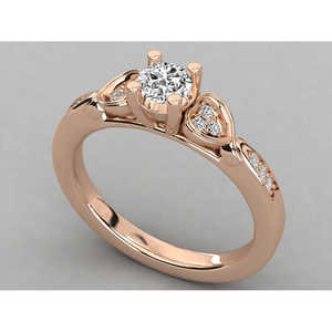 Bague solitaire en or 14 carats pour femmes avec diamant cultivé en laboratoire - Product Image 4