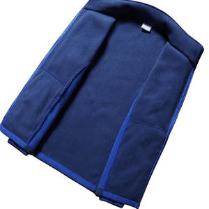 Veste polaire bicolore bleu roi et bleu marine pour homme, 300 GSM, coupe athlétique, couche intermédiaire thermique, vêtements d'équipe personnalisés OEM, vente en gros - Product Image 2