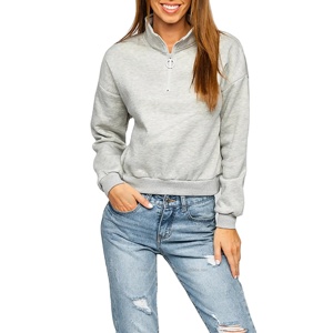 Sweat-shirts à capuche en polaire de haute qualité avec fermeture éclair 1/4 pour femmes, streetwear d'hiver, couleur et logo personnalisés - Product Image 3