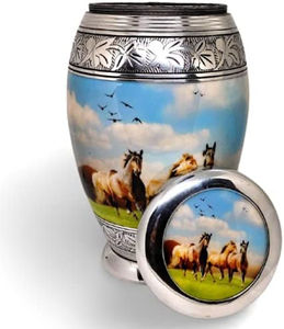 Urnas de cremación de aluminio de diseño clásico hechas a mano de India, accesorios funerarios de Metal de alta calidad para cenizas, precios bajos - Product Image 3