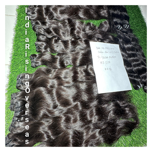 Cheveux vierges Remy indiens bruts non transformés naturel ondulé double trame faisceaux vendeur en gros pour les extensions de cheveux humains - Product Image 1