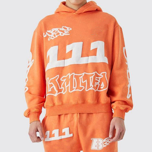 เสื้อฮู้ดผู้ชายสั่งทำพิเศษ ระบายอากาศได้ดี ผ้าฝ้าย 100% มีกระเป๋าข้าง พิมพ์ลายเต็มตัว ทรงโอเวอร์ไซส์ ยาวเต็มตัว สไตล์สตรีทแวร์สำหรับฤดูหนาว - Product Image 3