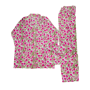 Pijamas Largos con Estampado Jaipuri, Tela Suave y Transpirable, Cintura Elástica con Botones, Personalizables para Dormir en Verano e Invierno - Product Image 2