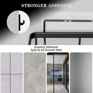 Modern Luxury Black Stainless Steel 304 Shower Organizer Caddy Sleek <b>Shelves</b> Rack for Home or Hotel Kitchen Use Brushed Finish - Product Image 6