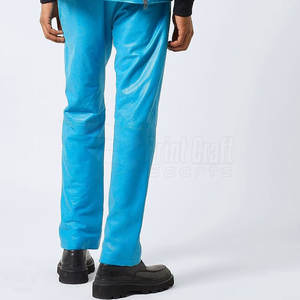 Men's High Quality Casual Canvas <b>Leather</b> <b>Pants</b> Mid Lightweight Solid Color <b>Cargo</b> Design Custom Logo Soft Customizable Plain Dyed - Product Image 6