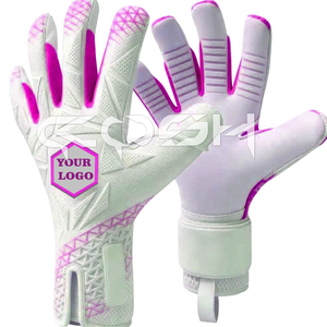 Guantes de portero de fútbol de látex requeridos por el cliente con palma plana y cierre de gancho y bucle para uso deportivo al aire libre - Product Image 6