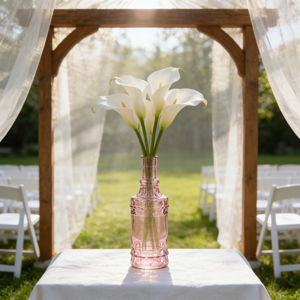 Bouteille <span class=keywords><strong>en</strong></span> verre décorative rose <span class=keywords><strong>vintage</strong></span>, vase gaufré pour centre de table de mariage, décoration de luxe pour la maison, verre épais, <span class=keywords><strong>vente</strong></span> <span class=keywords><strong>en</strong></span> gros - Product Image 3