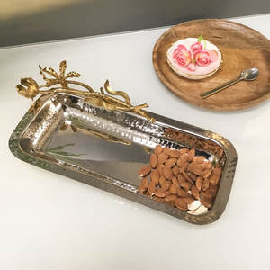 Marteau personnalisé argenté décoratif en aluminium poignée de plateau en métal pour la décoration intérieure-Noël Ramadan plateau de service de vin en vrac à faible - Product Image 4