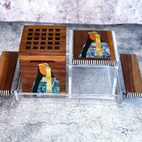 Ensemble de brûleurs Bakhoor en résine blanche avec incrustation de bois et de nacre plateau en acrylique plateaux de service maison Style arabe brûleur Ramadan