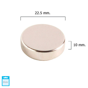 Magnete Rotondo al Neodimio Wolfpack O/ 22.5x10 mm. Confezione blister da 1 pezzo - Product Image 1