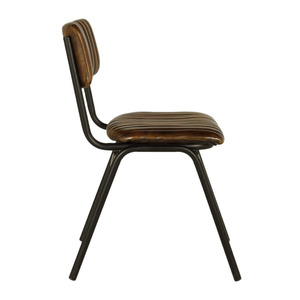 Silla de Bar de Lujo de Estilo Industrial Vintage con Estructura de Metal Negro y Cojín de Cuero Genuino, Muebles de Bar de Diseño Contemporáneo - Product Image 5