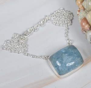 Collar de Aguamarina natural hecho a mano, joyería de piedras preciosas de plata esterlina, regalo para ella - Product Image 4