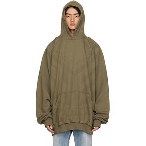 Logo personnalisé de haute qualité 100% coton épais à épaules tombantes sweat à capuche surdimensionné hommes ourlet brut sweats à capuche sans poche pour OEM - Product Image 1